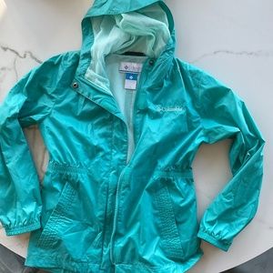 Columbia Sportswear girls hooded rain jacket, girls size S 7/8, *EXCELLENT* cond